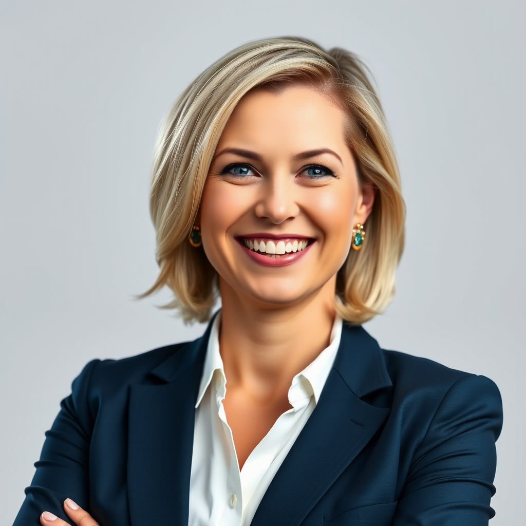 Professional headshot of Sarah Kristensen, corporate event manager, smiling woman with short blonde hair wearing business attire